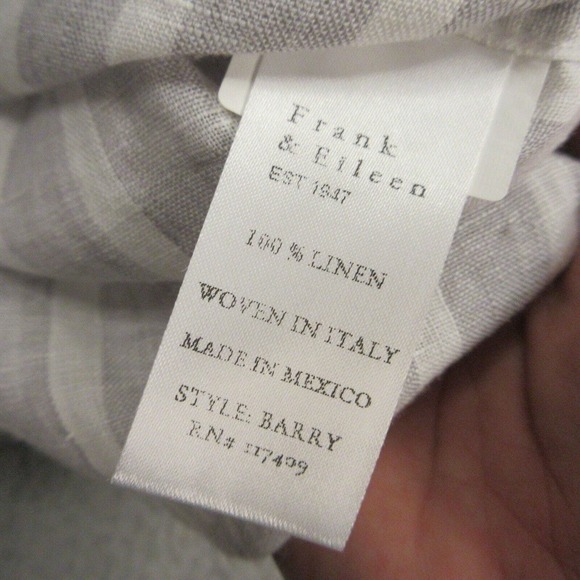 Frank & Eileen Womens "Barry" Classic Linen Tailored Fit Shirt size XS Striped‎ - Picture 5 of 11